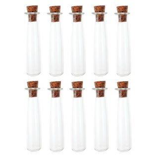 10 mini tubes en verre 4 cm à bouchon liège