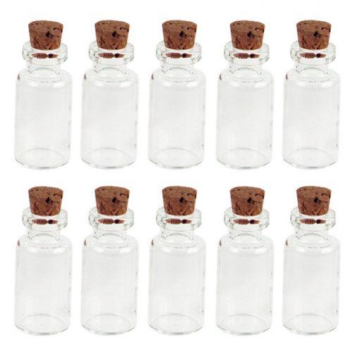 10 mini glass vials 2.4 cm with cork