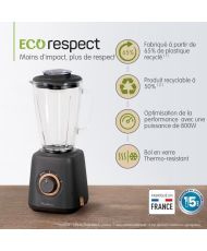 MOULINEX Batidora eléctrica, Diseño ecológico, Smoothie, Batido, Gazpacho, Sopa, 1,75 L, 4 cuchillas, 800 W