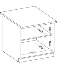 Meuble bas 2 portes battantes avec plan de travail - Gris mat - 80 x 51,6 x 82 cm - LASSEN