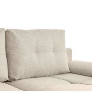 LOUNGITUDE CABELLO convertible corner sofa in beige fabric with chest and rounded seams
