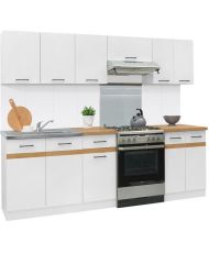 Cucina completa cm 240 - 7 elementi - Bianco lucido