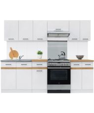 Cucina completa cm 240 - 7 elementi - Bianco lucido