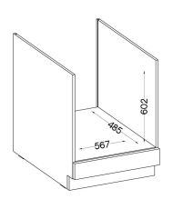 Low cabinet for built-in oven with worktop - Matt gray - 60 x 51.6 x 85 cm - LASSEN