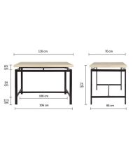 VENUS Table + 4 stools set - Rectangular - Imitation wood honeycomb panels - 110 x 70 x 75 cm