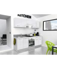 Caisson bas de cuisine 80 cm avec plan de travail inclus - Blanc Brillant