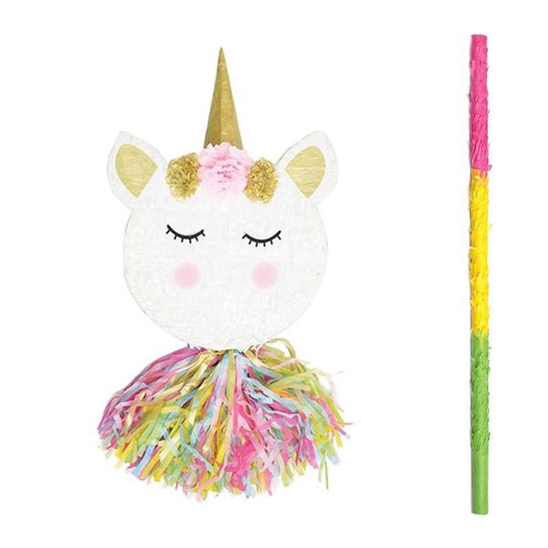 Piñata testa di unicorno + bastone