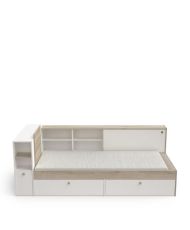 LIFE children's bed 90 x 190/200 - Storage - oak and white