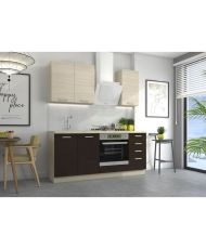 Meuble bas four - 2 Portes - Mélaminé - chêne foncé - 60 x 52 x 82 cm