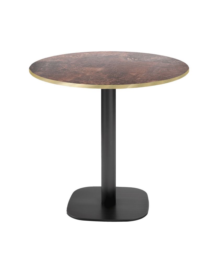 Round table Ø 70 cm - Round rust rock model with brass edges Round table Ø 70 cm - Round rust rock model with brass edges