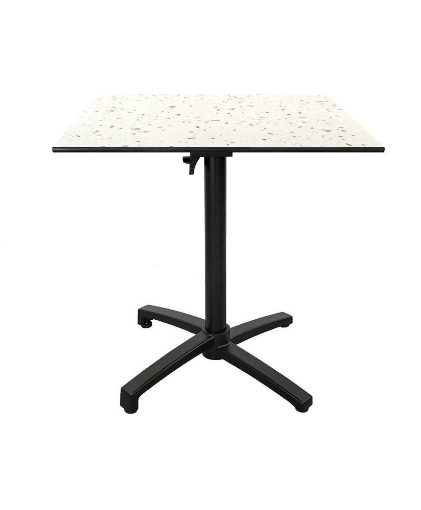 Mesa de terraza plegable con decoración de terrazo Compact HPL 70 x 70 Mesa de terraza plegable con decoración de terrazo Compact HPL 70 x 70
