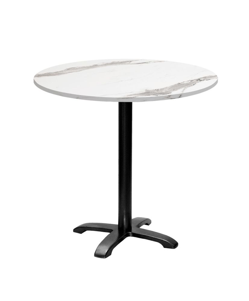 Runder Tisch Ø 80 cm – Modell Bazila aus weißem Marmor Runder Tisch Ø 80 cm – Modell Bazila aus weißem Marmor