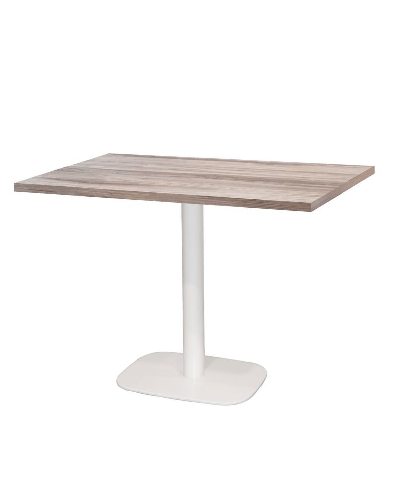 Tisch 120 x 70 cm – runder Sockel aus weißer Eiche Tisch 120 x 70 cm – runder Sockel aus weißer Eiche