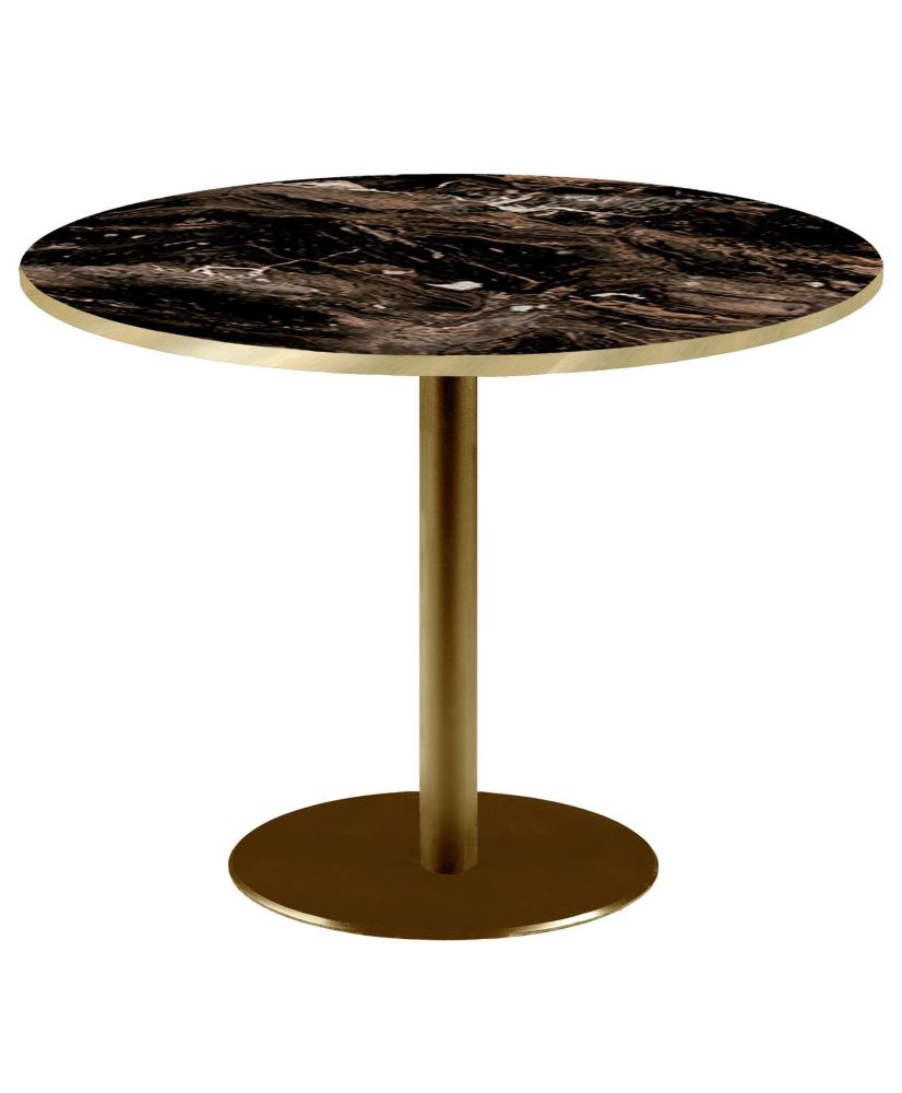 Runder Tisch Ø 120 cm Rom Bistro glänzend geäderter Marmor Runder Tisch Ø 120 cm Rom Bistro glänzend geäderter Marmor