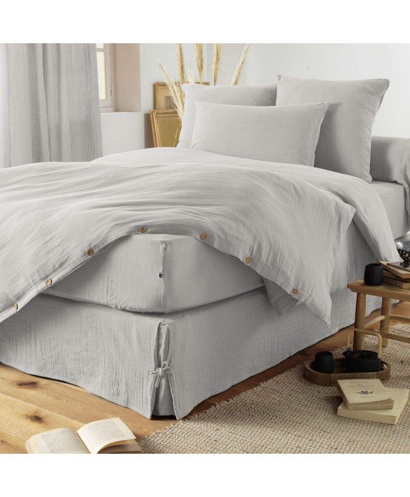 Faldón de cama 90 x 190 cm GAÏA Nuage Faldón de cama 90 x 190 cm GAÏA Nuage