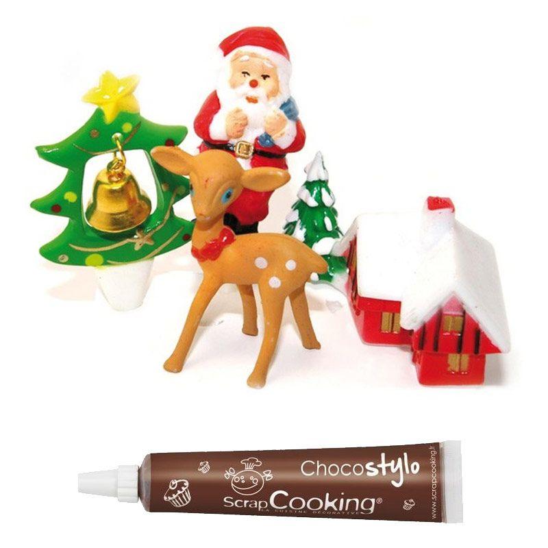Decorazione per dolci natalizi + penna alimentare al cioccolato