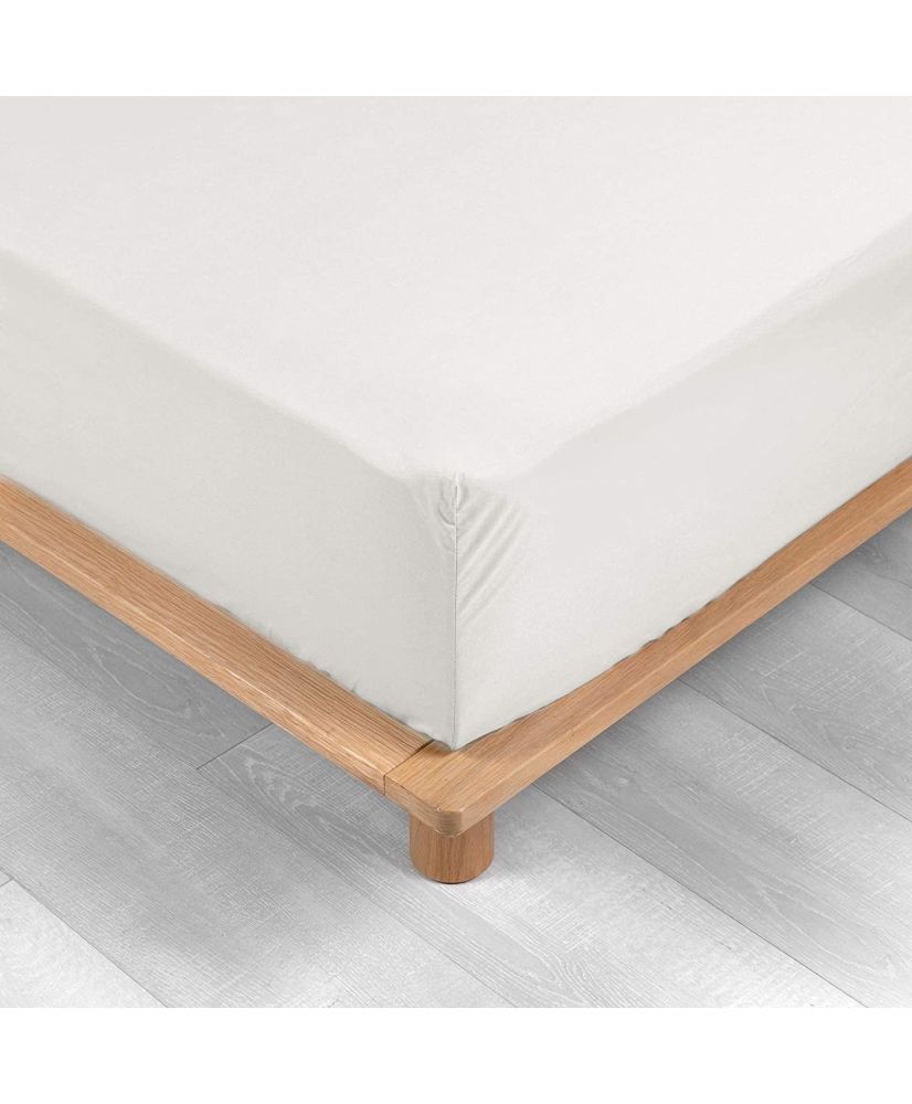 Weißes Perkal-Spannbettlaken 180 x 200 cm mit 30 cm Bezug Weißes Perkal-Spannbettlaken 180 x 200 cm mit 30 cm Bezug