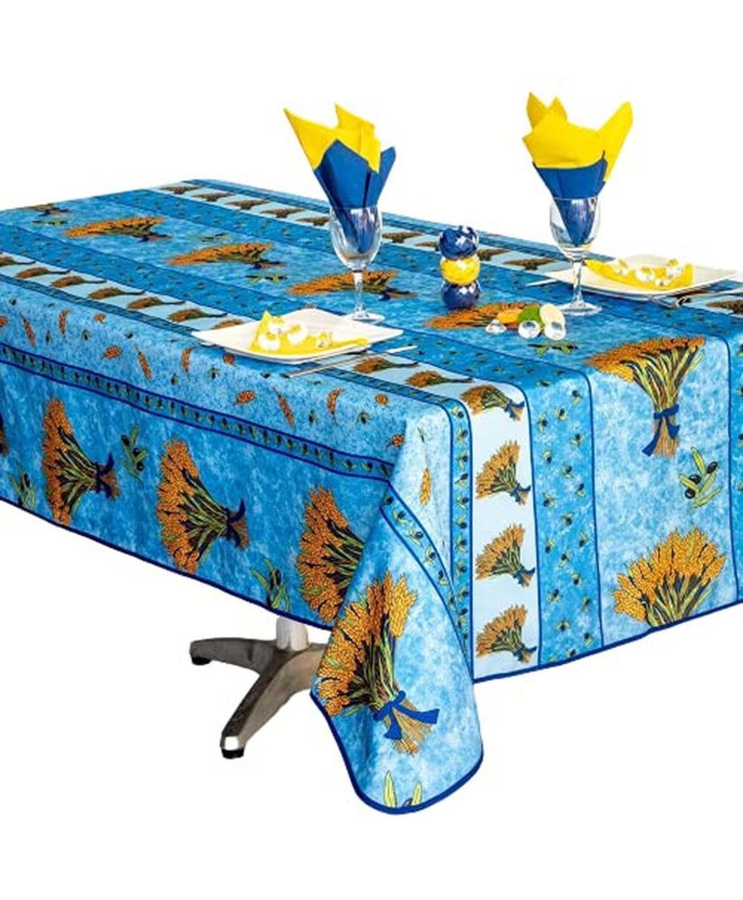 Tovaglia rettangolare in tessuto Mazzo di grano blu 300 x 150 cm Tovaglia rettangolare in tessuto Mazzo di grano blu 300 x 150 cm