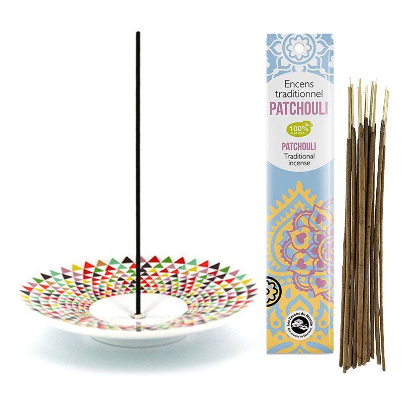 Incense holder Mosaic cup + Patchouli Indian incense