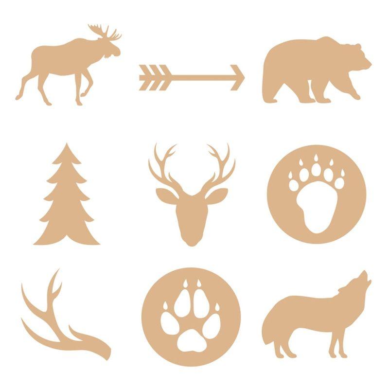 27 mini sagome in legno - Animali della foresta - Woodland