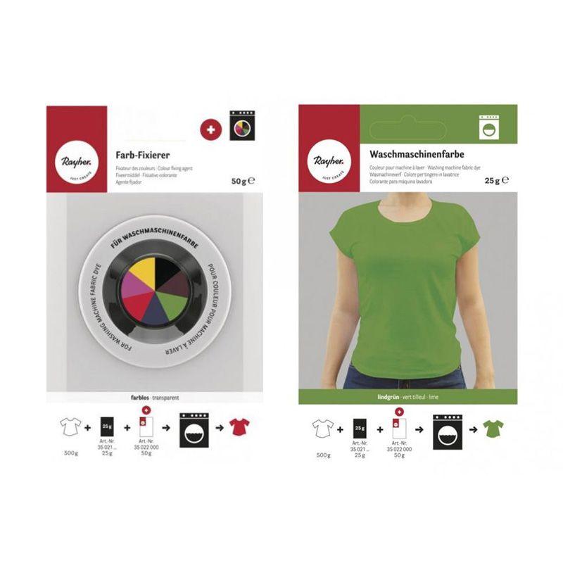 Fixierer + Textilfarbe für Waschmaschine - Limettengrün