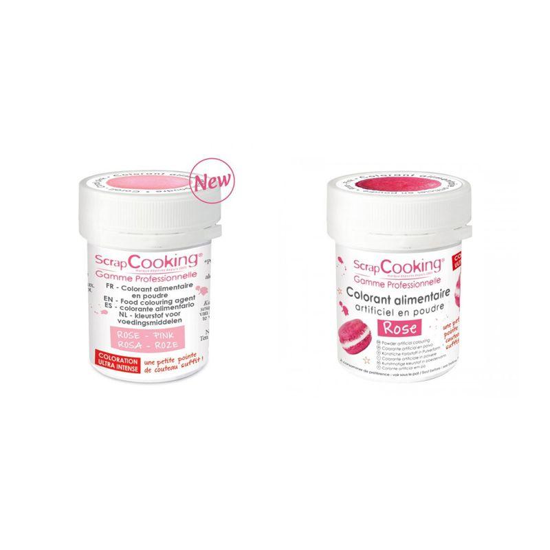 2 colorants alimentaires en poudre - rose poudré-rose