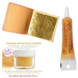 Paillettes comestibles - rainbow gold dust g.
