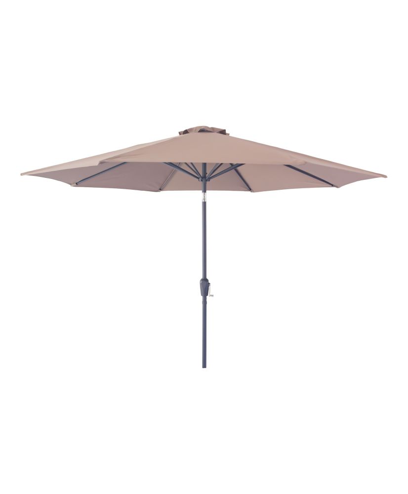 Parasol à manivelle et inclinable mât en métal sable  Ø 300 cm