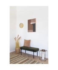 Dark green loop bench with black legs 100 x 36 x 42.5 cm