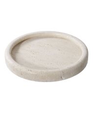 Round tray in natural travertine Ø 25.5 cm