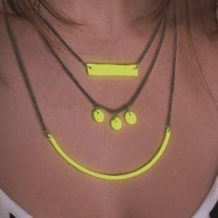 Kit FIMO NEON - Haz tu propio collar de varias filas amarillo fluo