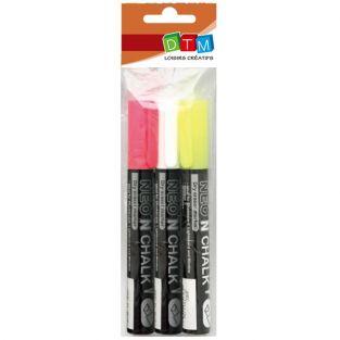  3 chalk markers 6 mm - White-yellow-pink 