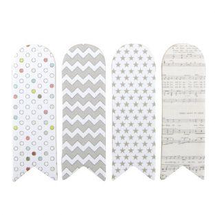  80 adhesives bookmark - white with patterns 