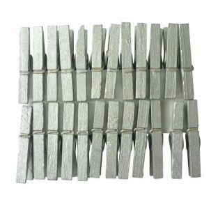 24 mini clothespins - silver 