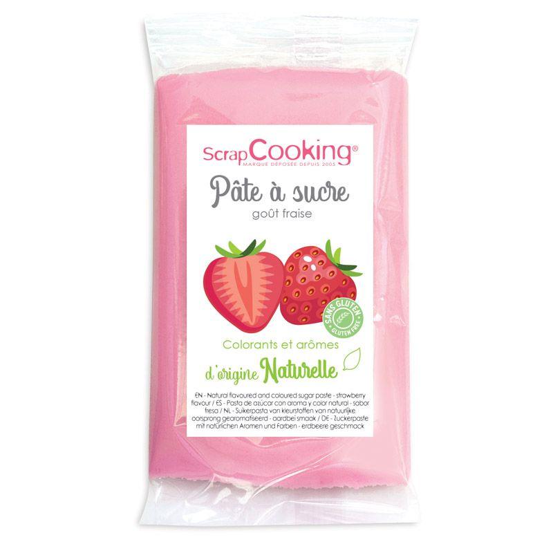 Pâte à sucre rose 250 g - arôme fraise