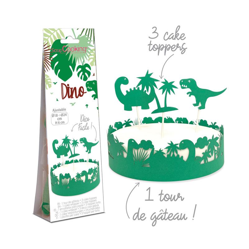 24 caissettes + 24 décorations de cake dinosaure - Accessoires
