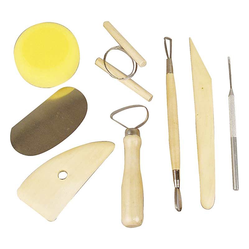 Kit piezas x 8 herramientas de cerámica, escultura, arcilla