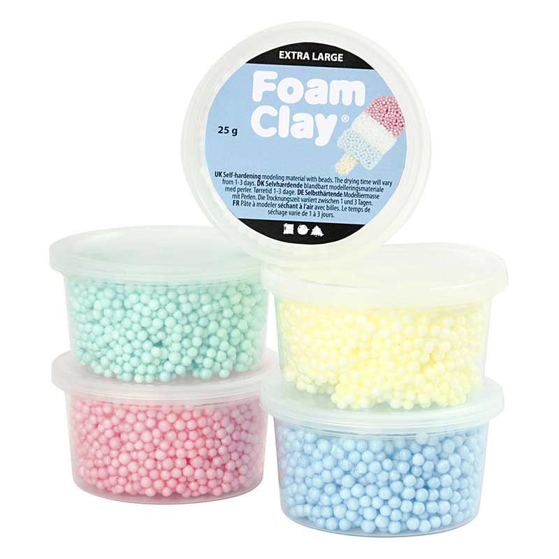 Set pâtes à modeler Foam Clay® pastel - 5 x 25 g