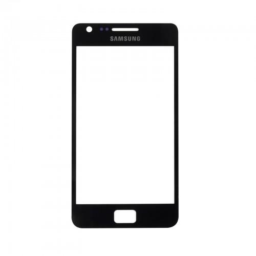  Vitre écran de façade noire + adhésif pour Samsung Galaxy S2 I9100 