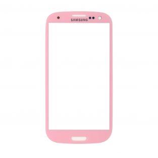 Vitre écran de façade rose + adhésif pour Samsung Galaxy S3 I9300 I9305 