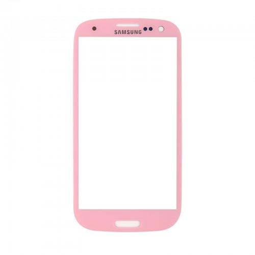  Vitre écran de façade rose + adhésif pour Samsung Galaxy S3 I9300 I9305 