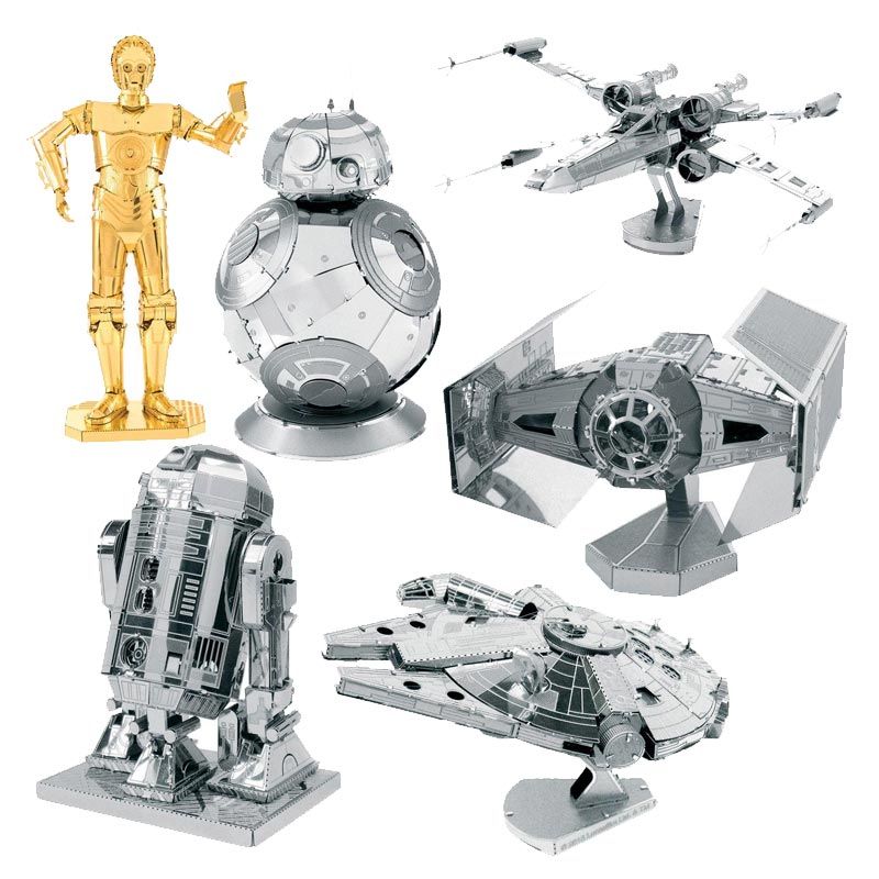 6 Star Wars 3D Metallmodelle