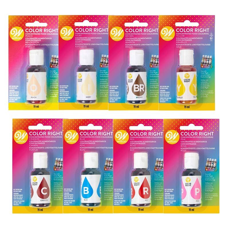 3 colorantes alimentarios líquidos 19 ml - amarillo-azul-rojo