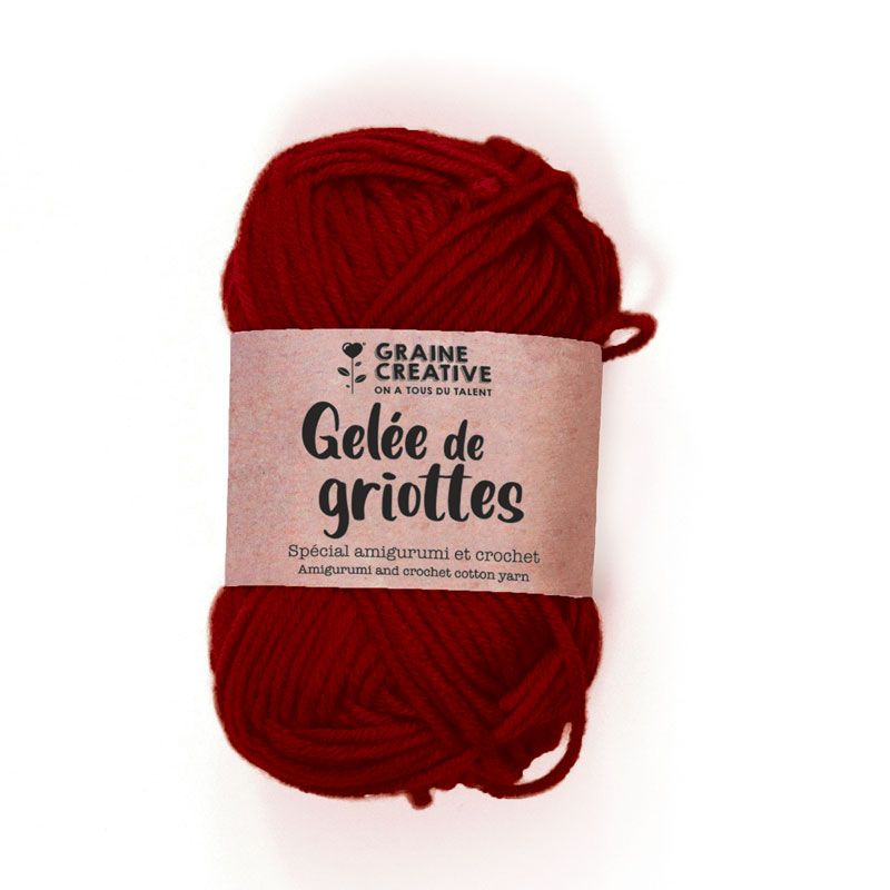 Cotton yarn for crochet and amigurumi 55 m - burgundy red