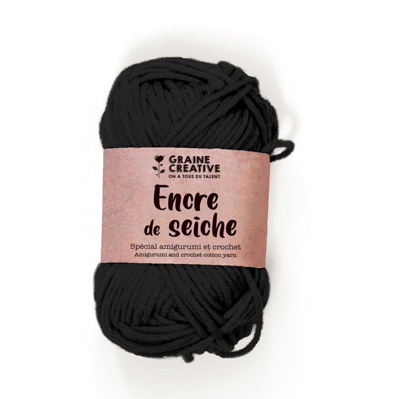 Fil de coton spécial crochet et amigurumi 55 m - noir