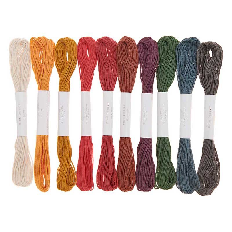 10 hilos de bordar de algodón - color tierra