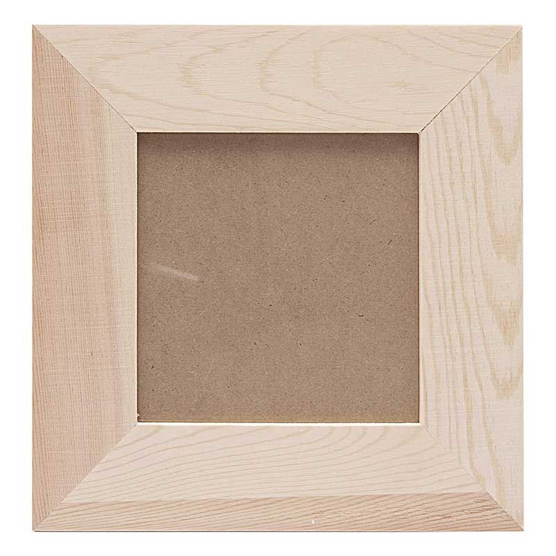 Cadre photo carré en bois - 21 x 21 x 1 cm