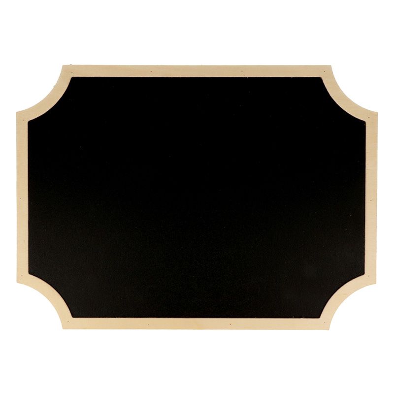 Lavagna nera etichetta con bordo in legno 30 x 22 x 0,5 cm