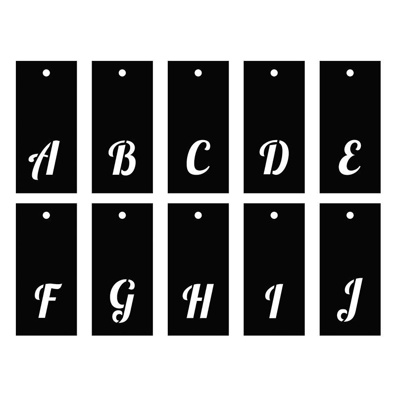 75 x piccoli minuscole & lettera maiuscola STENCIL per incisioni vetro Alfabeto MIX 