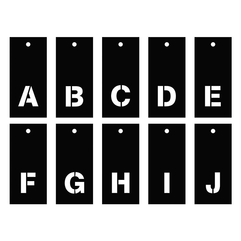 Stencil alfabeto 70 lettere maiuscole e minuscole